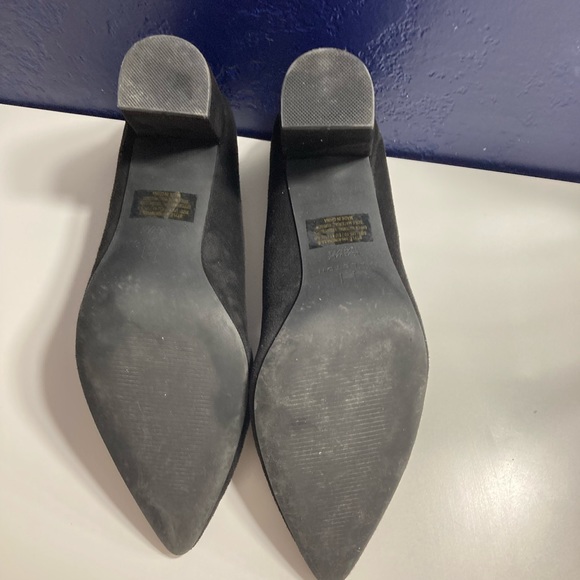 Halston Black Suede Kinshasa Pointed Chunky Heels (US 10) - Picture 9 of 10